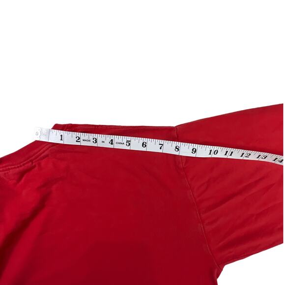 Gildan Men's Long Sleeve Crew Neck Tee Shirt Size Large Red 100% Cotton Holiday - Picture 10 of 12